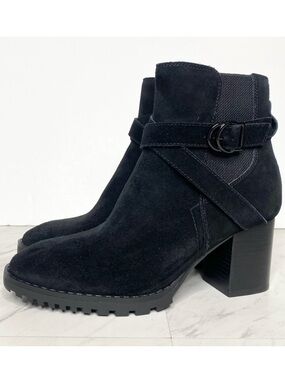 Blondo Tamzin Black Suede Heeled Bootie 6 1/2 M